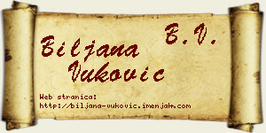 Biljana Vuković vizit kartica